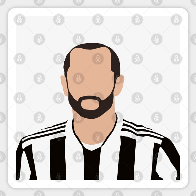 Giorgio Chiellini Minimalistic Face Art Sticker by GotchaFace